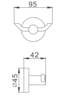 Крючок для ванной комнаты Haiba HB8705-2 чёрный матовый